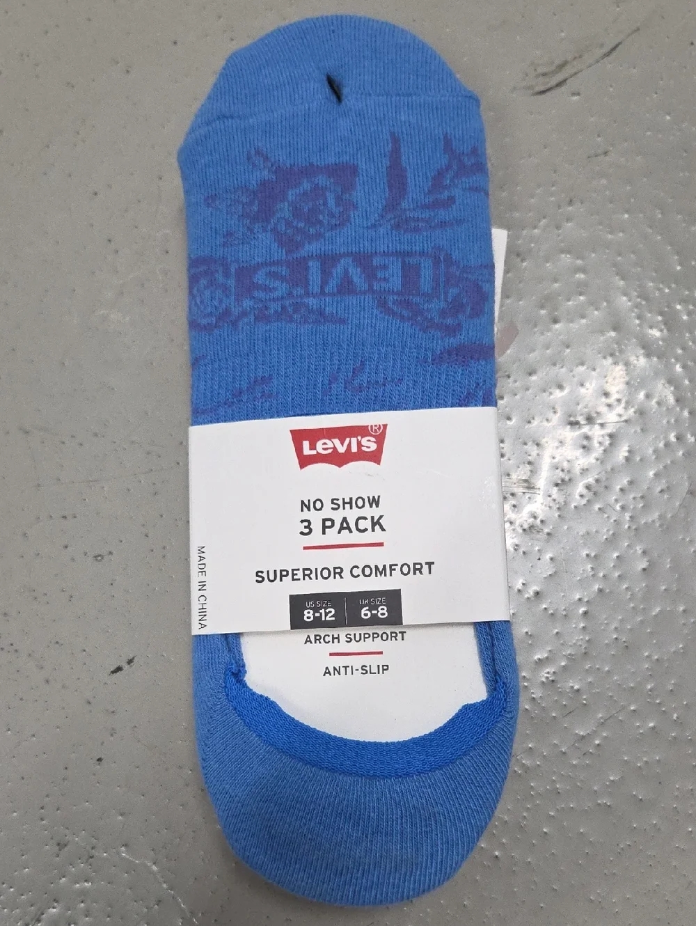 Levi's Blue No-Show Casual Socks - 3 Pack